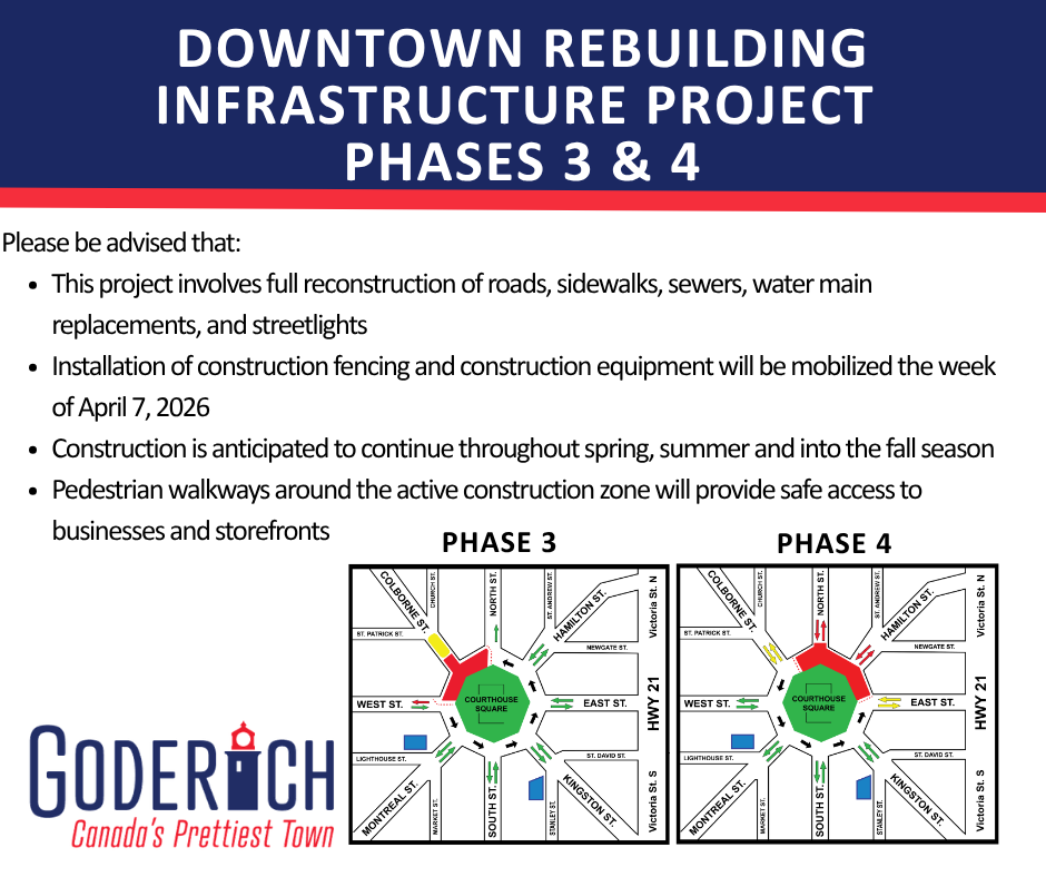 Picture of the typed information with map of Phase 3 and Phase 4 road closures